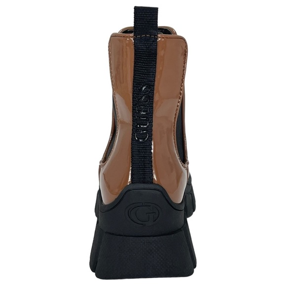 GUESS Hestia Cognac Patent Leather Womens Ankle Boots 5M - Picture 3 of 12